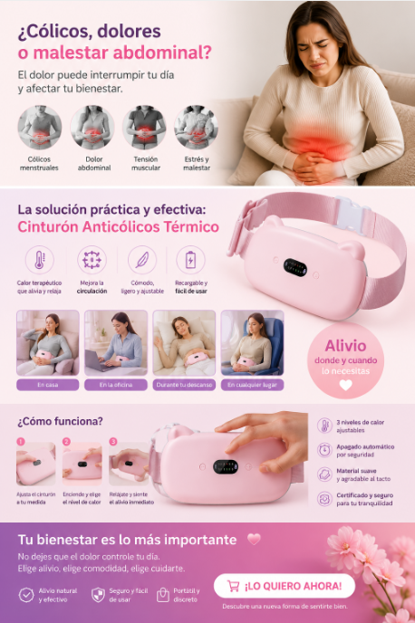💗 Cinturón Anticólicos de Calor Terapéutico – Comodidad y Alivio Diario